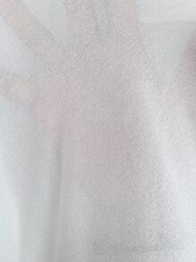 Loomaby Pantalones largos elegantes con abertura y efecto semitransparente para embarazadas, para fiestas de bienvenida del bebé - Blanco - Ver 9