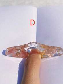 1 件树脂环氧压花书签，创意阅读配件，书立，拇指书支架，书架返校 - 多色 - 查看 12