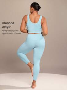 GLOWMODE FeatherFit™ U 领 U 背短款运动文胸背心低冲击瑜伽日常可拆卸罩杯 - 水藍色 - 查看 4