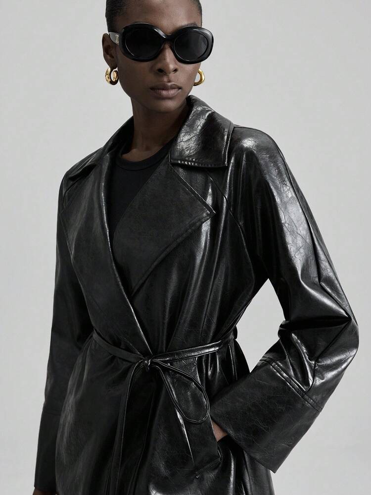 2025 New Women's Apparel Autumn/Winter All Season Wear Winter Back To School Looks For Women, Halloween & Christmas, Women's Teacher Attire, Casual Outings, Night Out, Wedding Guest, Church Attire, Business Casual Women's Business Casual Chic Commuter Black Belted Jacket