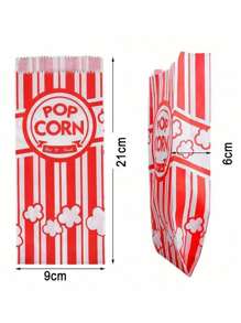 50pcs Paper Popcorn Bags For Party Popcorn Container Pop Corn Bags Bulk For Popcorn Machine Accessories Supplies School Supplies Food Bag Food Box Suitable For Candy Chocolate Cookies Etc. Valentine's Day, Valentines Wedding, Birthday,School Stuff, Kitchen Decor. - Multicolor - View 13