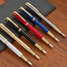 1 支装奢华金属钢笔 2024 新款设计可填充流畅书写行政商务笔优雅金色夹多种颜色可选高级办公学校用品男女礼物专业书写工具 VIP 促销品签名笔毕业礼物高端文具 - 138X12mm - 查看 1
