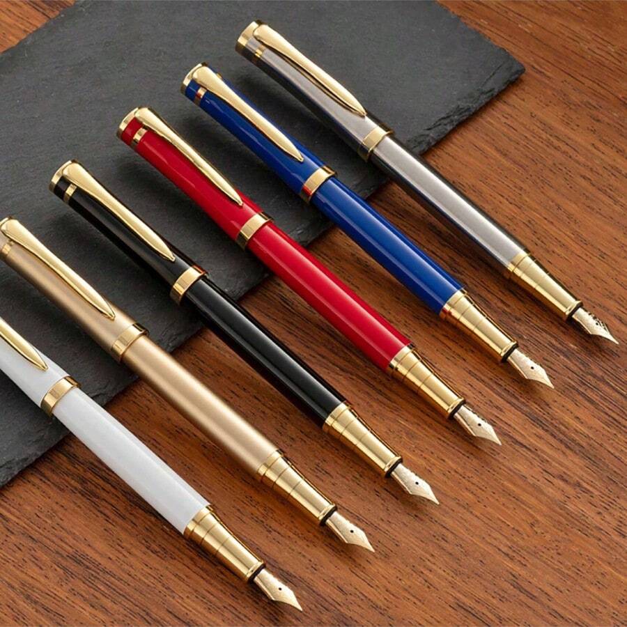 1 支装奢华金属钢笔 2024 新款设计可填充流畅书写行政商务笔优雅金色夹多种颜色可选高级办公学校用品男女礼物专业书写工具 VIP 促销品签名笔毕业礼物高端文具 - 138X12mm - 查看 1