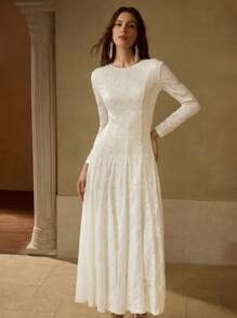 MOTF PREMIUM VESTIDO FORMAL BORDADO CON ENCAJE