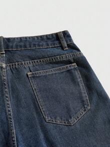 ROMWE MEN Street Life Pantalones cortos de hombre con decoración de estrella de cinco puntas y llama de strass, adecuados para el uso diario en primavera/verano - Bronce - Ver 5
