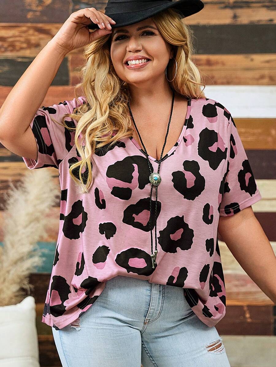 SHEIN Essnce Áo thun nữ ngắn tay cỡ lớn dáng rộng, thích hợp cho mùa hè - trắng - Xem 1