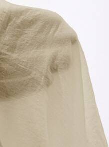 DAZY 女士宽松休闲度假风格衬衫，夏季新品 - 杏色 - 查看 5