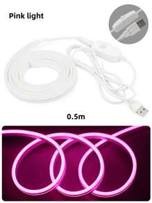 1 Roll Of 0.5/1/2/3/5m USB 5V Flexible Neon Light Strip, Solid Color Button Switch LED Strip Light, Suitable For Bedroom, Living Room, Bathroom, Party And Outdoor DIY Decoration - USB - View 25