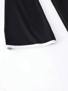 Tween Girls Pearl Beaded Pleated Pink Wide Strap Fitted Flared Formal Party Dress Fall Winter - Black - View 7