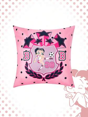 Betty Boop | ROMWE Funda de cojín versátil de moda con estampado de lunares
