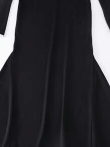 Tween Girls Pearl Beaded Pleated Pink Wide Strap Fitted Flared Formal Party Dress Fall Winter - Black - View 6