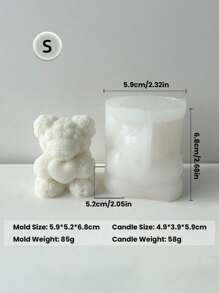 1 件心形玫瑰熊蜡烛硅胶模具 - DIY 情人节手工香薰熊工艺品，适用于家居装饰、婚礼装饰和派对礼品 - 浪漫礼物和庆祝活动的完美选择 - 白色 - 查看 19