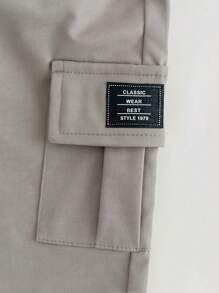 SHEIN Leap Crew 3pcs Baby Boy Casual Loose Fit Elastic Waist Cargo Pants, Suitable For Spring Autumn For Everyday Wear, Home, School - Multicolor - View 5