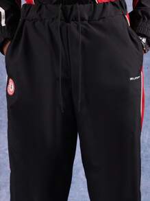 SUMWON Ultra weite Bein Trainingshose im Retro Basketball Stil, locker geschnitten, hoher Bund, Trainings-Performance Hose, bequem, moderner Streetwear-Stil