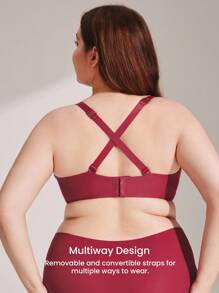 LUVLETTE Plus 圣诞新年梦幻曲线空气红色光滑全包覆基础款显瘦文胸 SizeFreedom