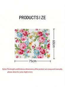 1pc Simple And Fresh Style Plants And Flowers Washing Machine Dust Cover Pad,Countertop Absorbent Table Mat,Absorbent & Quick-Dry Fridge Mat, Microwave Oven Dust Cover,Soft Diatom Mud Drainage Pad,Non-Slip Super Absorbent And Wear-Resistant Dish-Washing Dry Pad, Modern Washing Machine & Dryer Top Cover,Suitable For Laundry Room And Kitchen - Multicolor - View 6