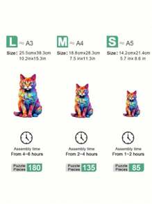 Adults' Stress Relief Colorful Cat Animal Shaped Wooden Jigsaw Puzzle, And Unique Birthday/Christmas Gift Puzzle,Puzzles,Christmas,Christmas,Puzzle,Cat,Puzzle,Puzzles,Puzzles For Adults - Multicolor - View 9