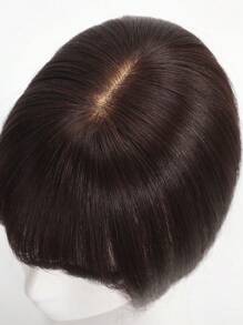 Silk Base Virgin Colored Human Hair Topper Chocolate Brown Top Hairpiece Straight Toppers Natural Black Brown Hair Clips In Hairpieces For Women 8 X 12 CM Toppers Without Sideburns