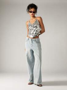 AiiRZ 华丽亮片吊带背心上衣晚会节日俱乐部服装迪斯科闪亮舞会之夜 - 銀色 - 查看 3