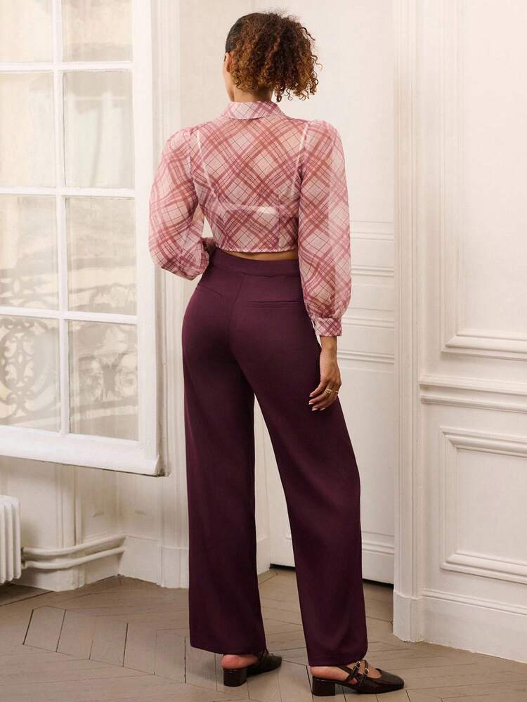 Tailored Wide Leg Pants With Double Front Button Closure Teacher Business Casual Pants Office Pants Spring Summer Top French Style Parisian Style