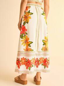 CAJUNI 女式花卉印花长裙，休闲假日风格——波西米亚风格女装，图案，休闲 - 彩色 - 查看 2