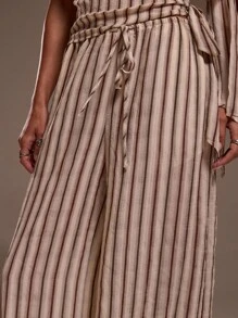 MUSERA Pantalones anchos de pierna ancha con cintura de cordón, solo se ajusta a Ibiza, para vacaciones, playa sexy, romántica, elegante, ocasión, cumpleaños, estilo bohemio