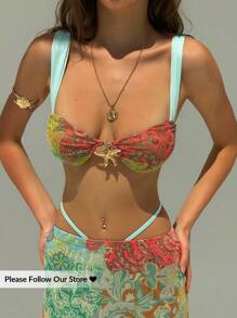 Aloruh Bộ đồ hai mảnh gồm áo croptop và chân váy in hoa dành cho nữ, phong cách nghỉ mát gợi cảm, trang phục mùa hè, quần áo đi biển cho nữ, trang phục du lịch biển, trang phục nghỉ mát cho nữ, phong cách Boho nhiệt đới, quần áo nữ Gyaru, bikini hở lưng in hoa cờ Mỹ, đồ bơi ngày Quốc khánh 4 tháng 7, bộ đồ bơi họa tiết hoa điều tương phản hoang dã, gợi cảm và quyến rũ. - màu xanh lá - Xem 9