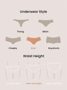 LUVLETTE 3-Pack High-Rise Airy Basic Cotton Girly Women's Underwear Briefs Panty Set