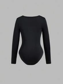 Sparklyn 2 bộ đồ liền thân thể thao ngoài trời dệt kim màu trơn thời trang cho bé gái, bộ đồ liền thân thể dục khiêu vũ tay dài co giãn, phù hợp với mọi mùa - Nhiều màu - Xem 3