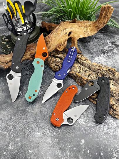 1 pieza Cuchillo plegable de bolsillo de alta calidad C223Para, hoja de acero D2, mango de fibra de nailon, herramienta de mano para supervivencia, caza y cortar frutas