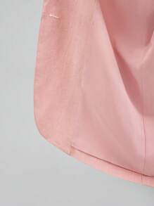 Ontre Trang phục chuyển mùa thu mới cho nữ năm 2025, trang phục công sở trường học phong cách nông thôn thập niên 2000, áo khoác vest dài tay đơn giản màu trơn - Hồng - Xem 10