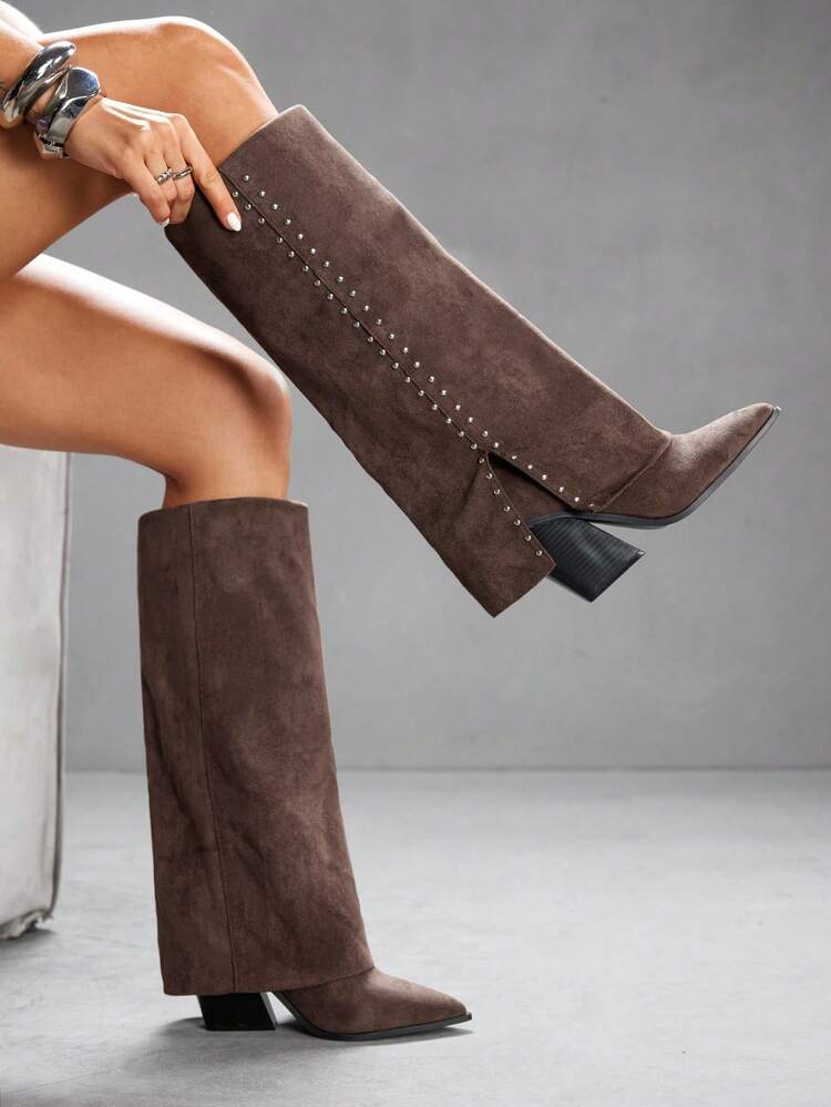 CUCCOO SZL Women's Fashionable Retro High Heel Thigh-High Boots For Christmas Spring Shoes