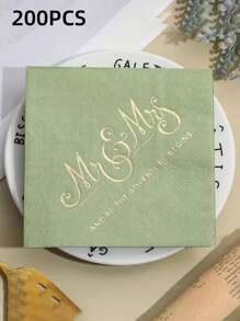 100 件/200 件/300 件 2025 鼠尾草绿色优雅奢华铝箔纸餐巾，展开尺寸为 9.84 英寸 X 9.84 英寸，适用于婚礼、生日、花园、派对装饰、餐厅、厨房、咖啡馆 - 彩色 - 查看 15