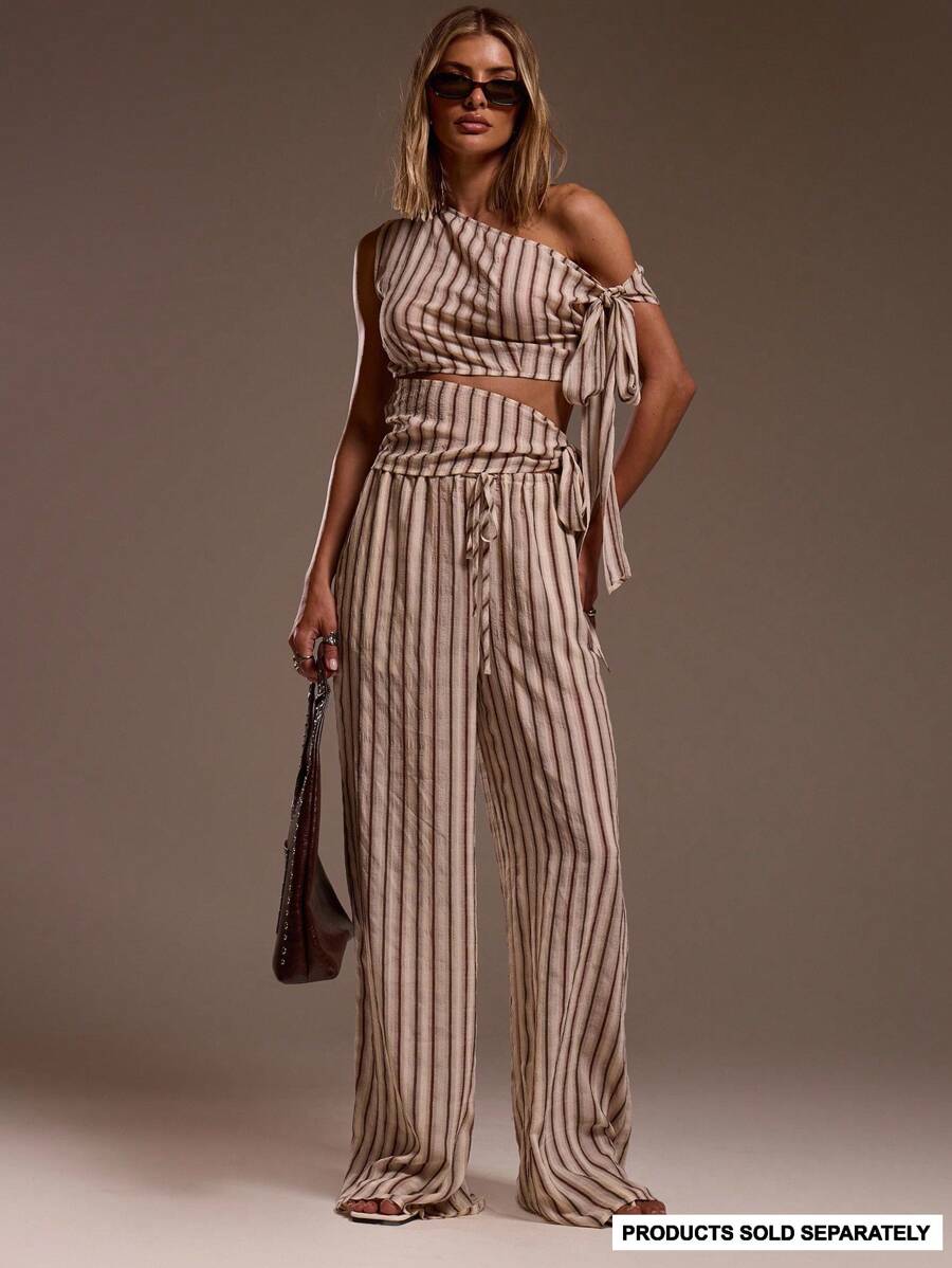 MUSERA Pantalones anchos de pierna ancha con cintura de cordón, solo se ajusta a Ibiza, para vacaciones, playa sexy, romántica, elegante, ocasión, cumpleaños, estilo bohemio