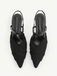 CUCCOO CHICEST Sandalias de tacón de aguja con flecos y correas cruzadas, elegantes y versátiles para uso diario, fiesta, trabajo o Halloween, de tela negra y tacón de gatito, de estilo gótico y moda - Negro - Ver 8