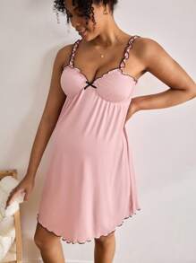 Moonlight&Mama 休闲、基本款、时尚孕妇及哺乳睡衣 - 粉色 - 查看 4