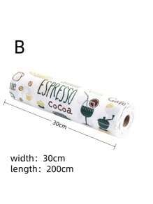 1 卷 30x200cm 多功能厨房内衬 - 可爱卡通印花无粘性防潮防水防油抽屉衬纸，适用于衣柜、鞋架、厨房、橱柜、办公桌收纳，居家整理必备，返校用品，旅行友好型，宿舍必备，防宠物毛发和灰尘，易于清洁且可重复使用 - 彩色 - 查看 8
