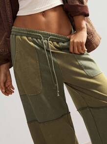 Bohemela 女士休闲针织拼布宽松直筒裤 - 彩色 - 查看 4