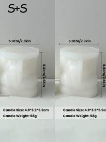 1 件心形玫瑰熊蜡烛硅胶模具 - DIY 情人节手工香薰熊工艺品，适用于家居装饰、婚礼装饰和派对礼品 - 浪漫礼物和庆祝活动的完美选择 - 白色 - 查看 24