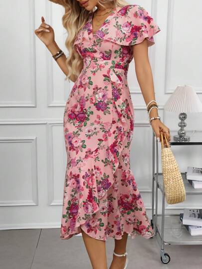 Miaspire Regular Vacation V-Neck Women's Ruffle Sleeve Printed Dress Dresses For Women Elegant Vacation Dress Casual Dresses For Woman Homecoming Dress Sexy Dress Work Dresses For Women Fall Dresses For Women Dresses For Women Party Modest Dresses For Women Flowy Dress Sexy Dresses For Women Dress For Wedding Guest Fall Dresses Hoco Dressses Red Dresses Classy Elegant Going Out Dress Elegant Dresses Sexy Dresses Fairy Dress Wedding Dress Guest Office Dress Dress For Wedding Fall Clothes Pink Floral Dress