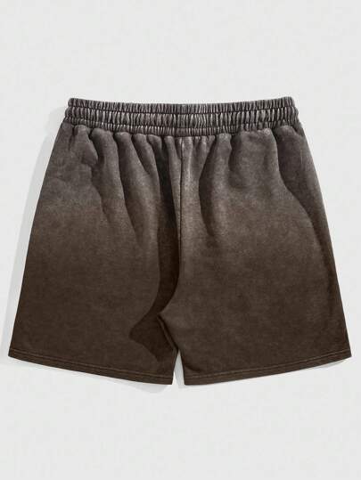 Street Life Pantalones cortos casuales lavados con degradado para hombre, verano