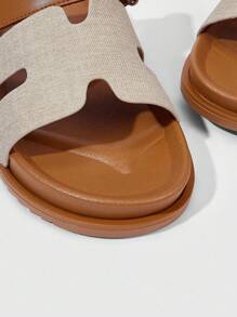 HighSole 女士时尚百搭平底凉鞋，夏季新风格 - 杏色 - 查看 7