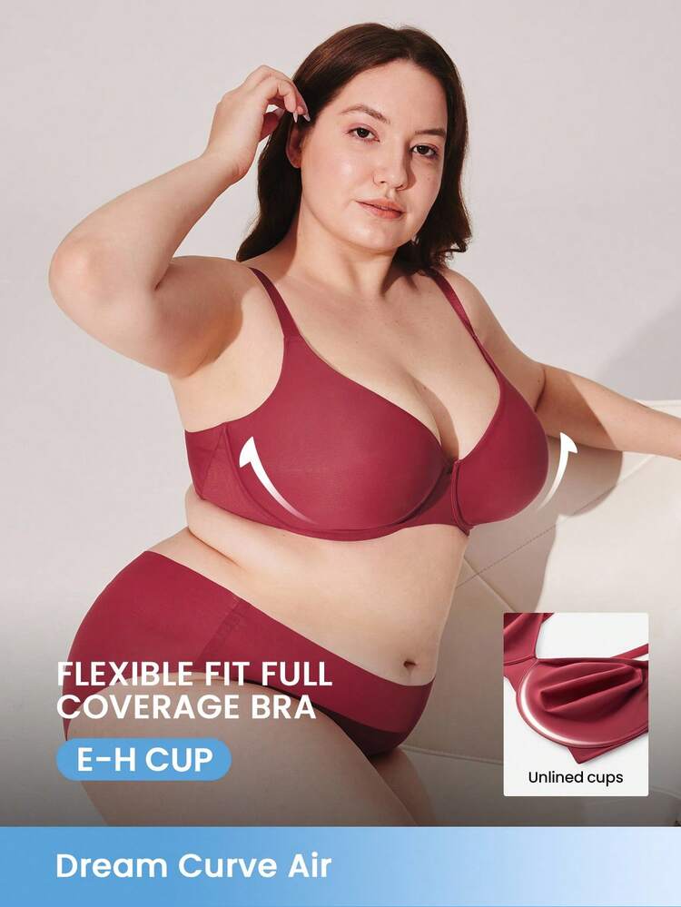 Plus Christmas & New Years Dream Curve Air Burgundy Smooth Full Coverage Basic Minimizer SizeFreedom Bra