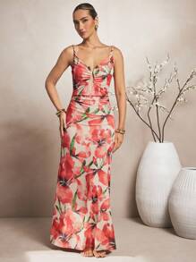L'Amorae Women's Floral Print Sleeveless Dress, Summer Holiday - Multicolor - View 4