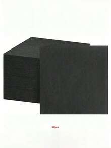 SHEIN Basic living 20pcs/50pcs/100pcs Disposable Luncheon Napkins Black Paper Quilted Black Dinner Napkins For Weddings, Reception, Party Halloween Decorations Black Beverage Napkins Party Supplies,Christmas - Multicolor - View 8