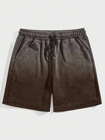 Street Life Pantalones cortos casuales lavados con degradado para hombre, verano