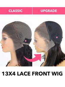 透明蕾絲短直鮑伯 13 X 4 蕾絲前額假髮 150%/180% 密度 10-14 吋自然黑色預拔自然髮絲蕾絲人髮優質女式假髮 - SNatural - 查看 12