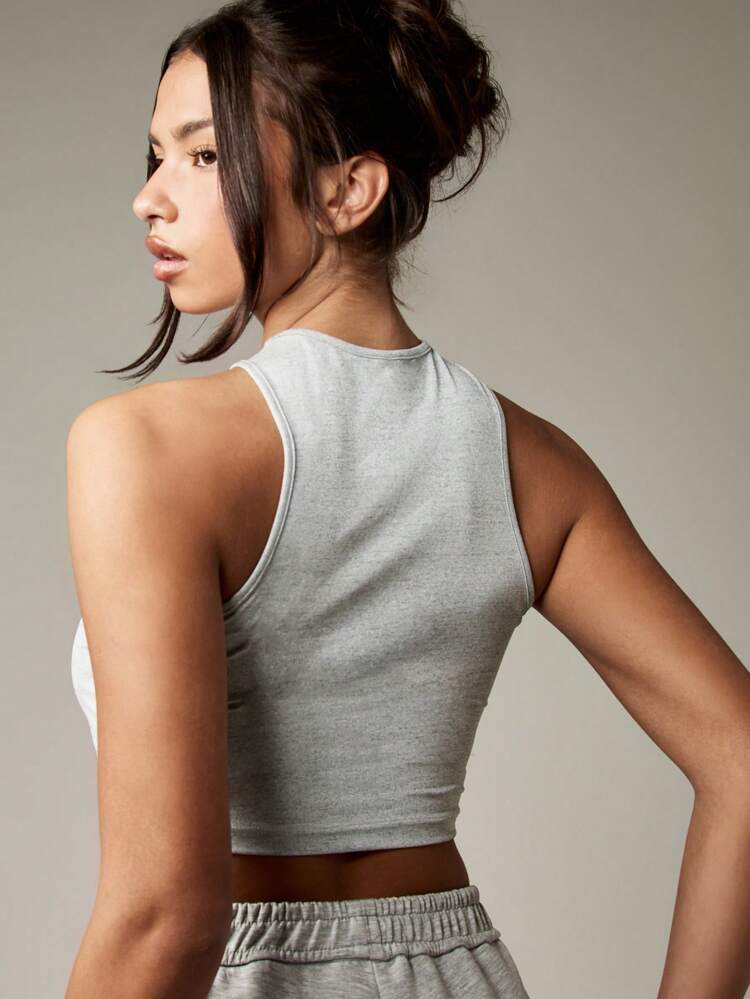MISSGUIDED High Neck Cropped Tank With Racerback