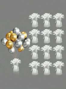 SHEIN 2/4 件白色铝箔气球配重物，重型气球配重物，气球铝箔配重物，生日派对和婚礼桌装饰气球配重物，氦气球 DIY 气球配重物，圣诞节 - 彩色 - 查看 6