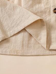 SHEIN Newborn Baby Girl Soft Cotton Embroidered Collar Long Sleeve Dress, Sweet & Fashionable Classy Girl Dress Fall Winter - Apricot - View 7